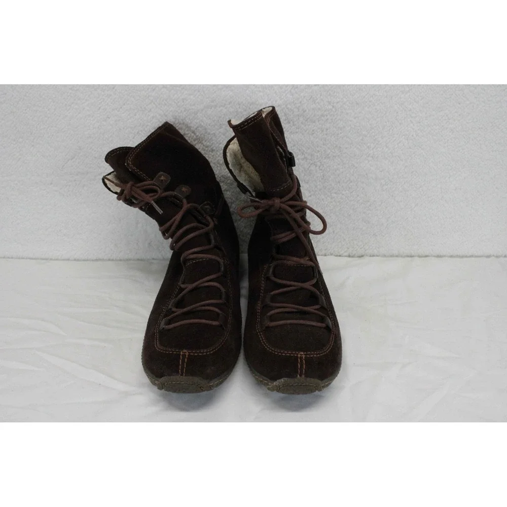Timberland‎ Womens 10M Dark Brown Suede Lace Up Fleece Lined Winter Boots 69318